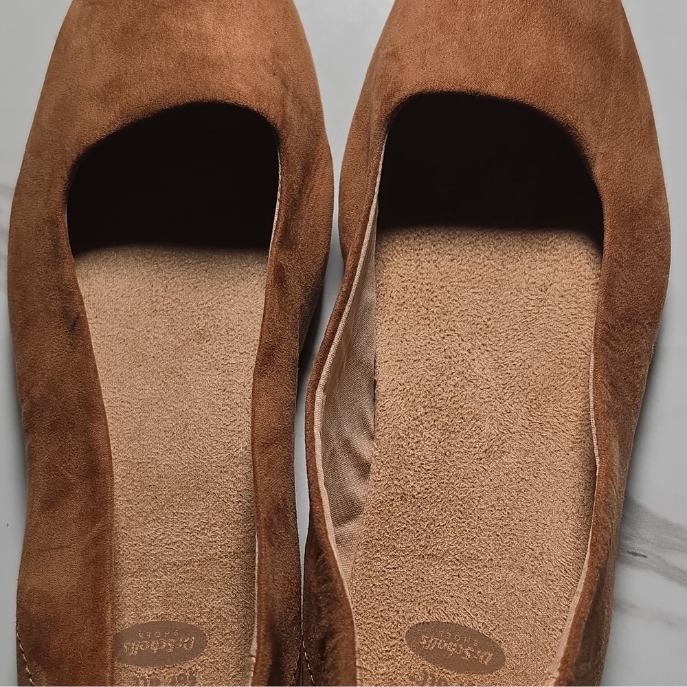 Dr. Scholl's Women's Brown Suede Slip-On Ballet Flats Round Toe Stitched US 7 M